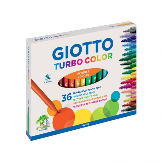 ΜΑΡΚΑΔΟΡΟΙ GIOTTO TURBO COLOR ΛΕΠΤΟΙ 36τεμ